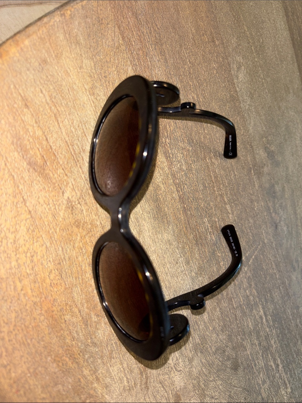 Prada Tortoiseshell Round Women's Sunglasses - Brown Lenses - Picture 8 of 9
